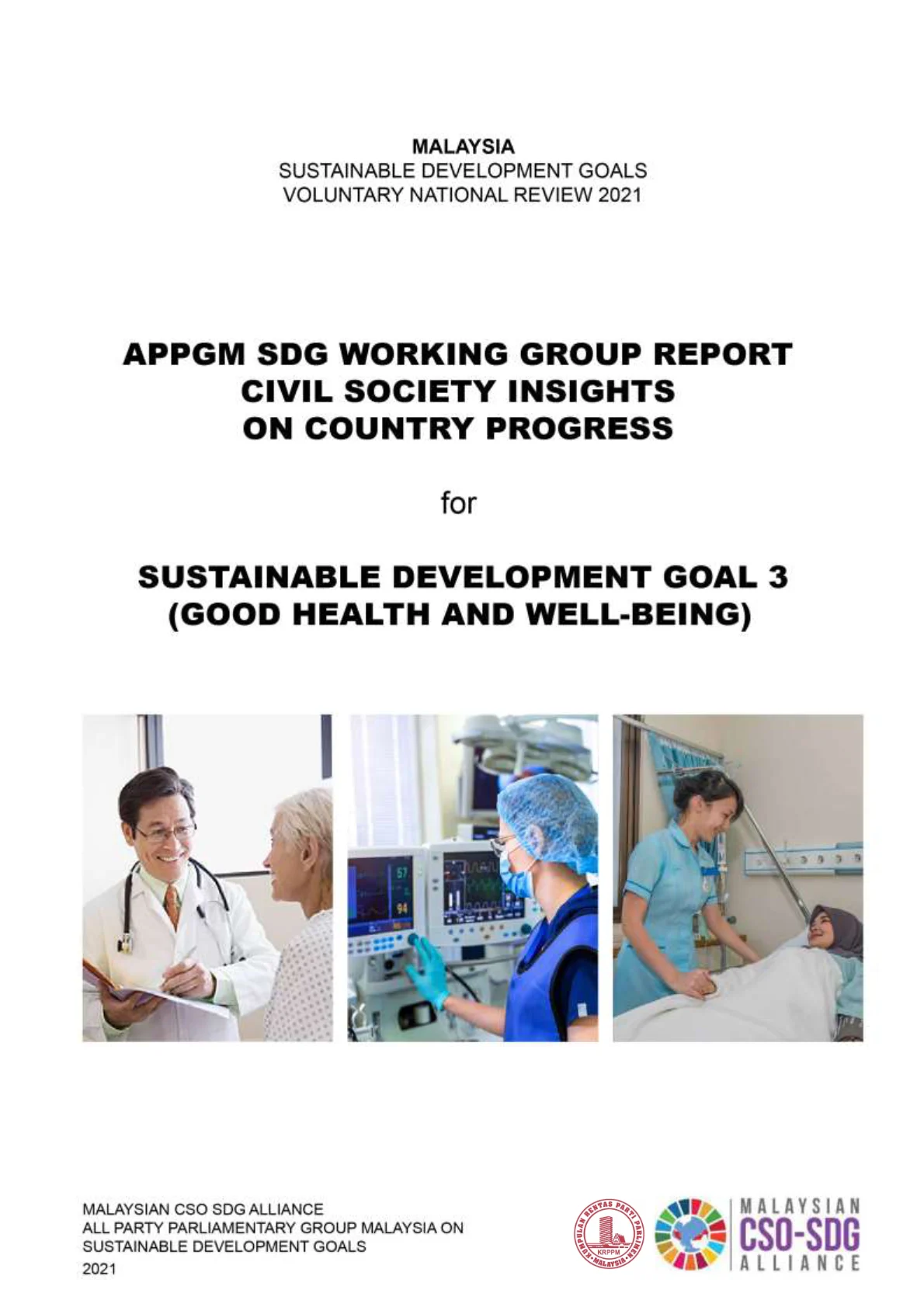 Cover - APPGM-SDG Working Group Report Civil Society Insights On Country Progress for SDG 3