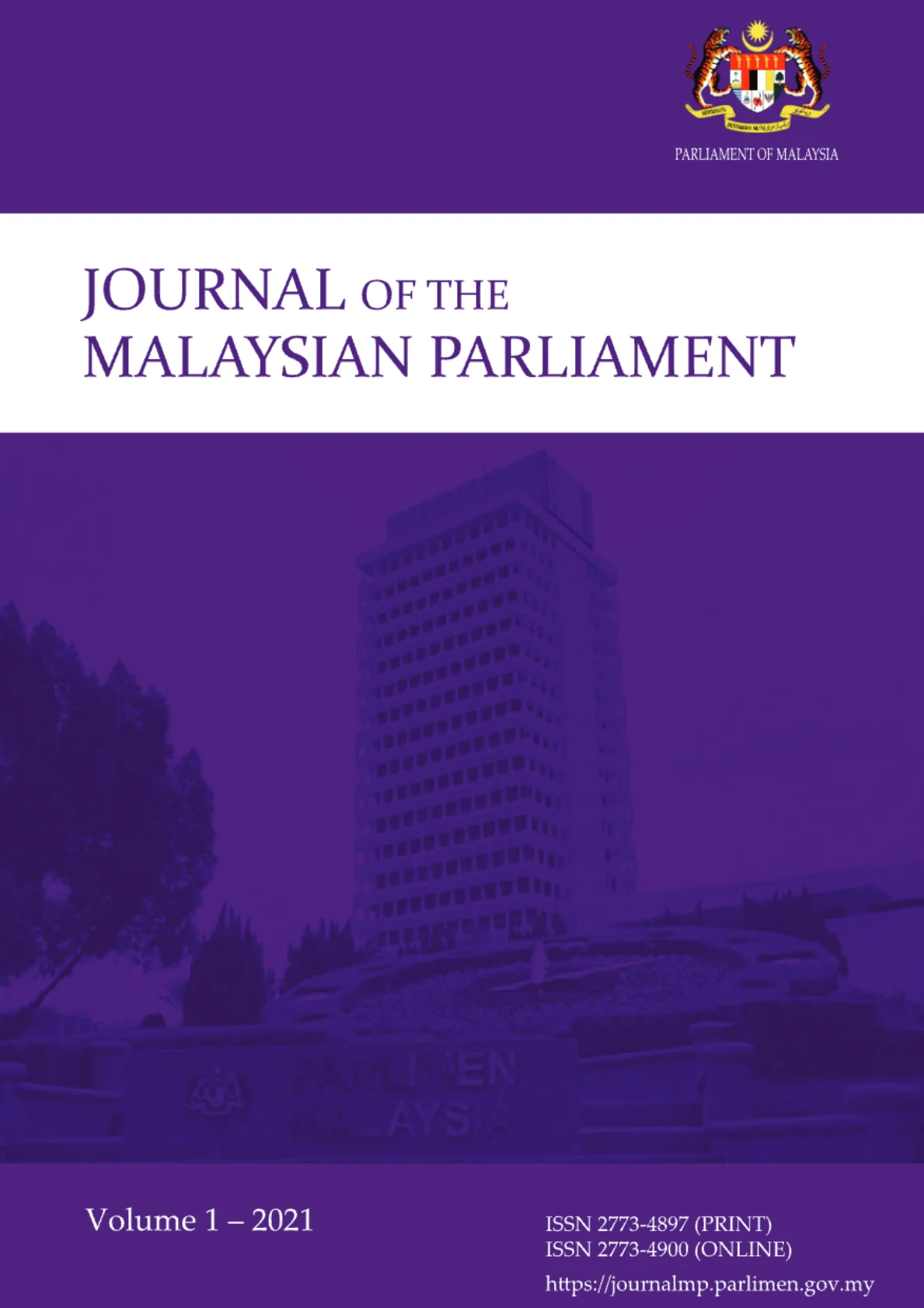 Cover - Journal of the Malaysia Parliament 2021 - Volume 1 -1