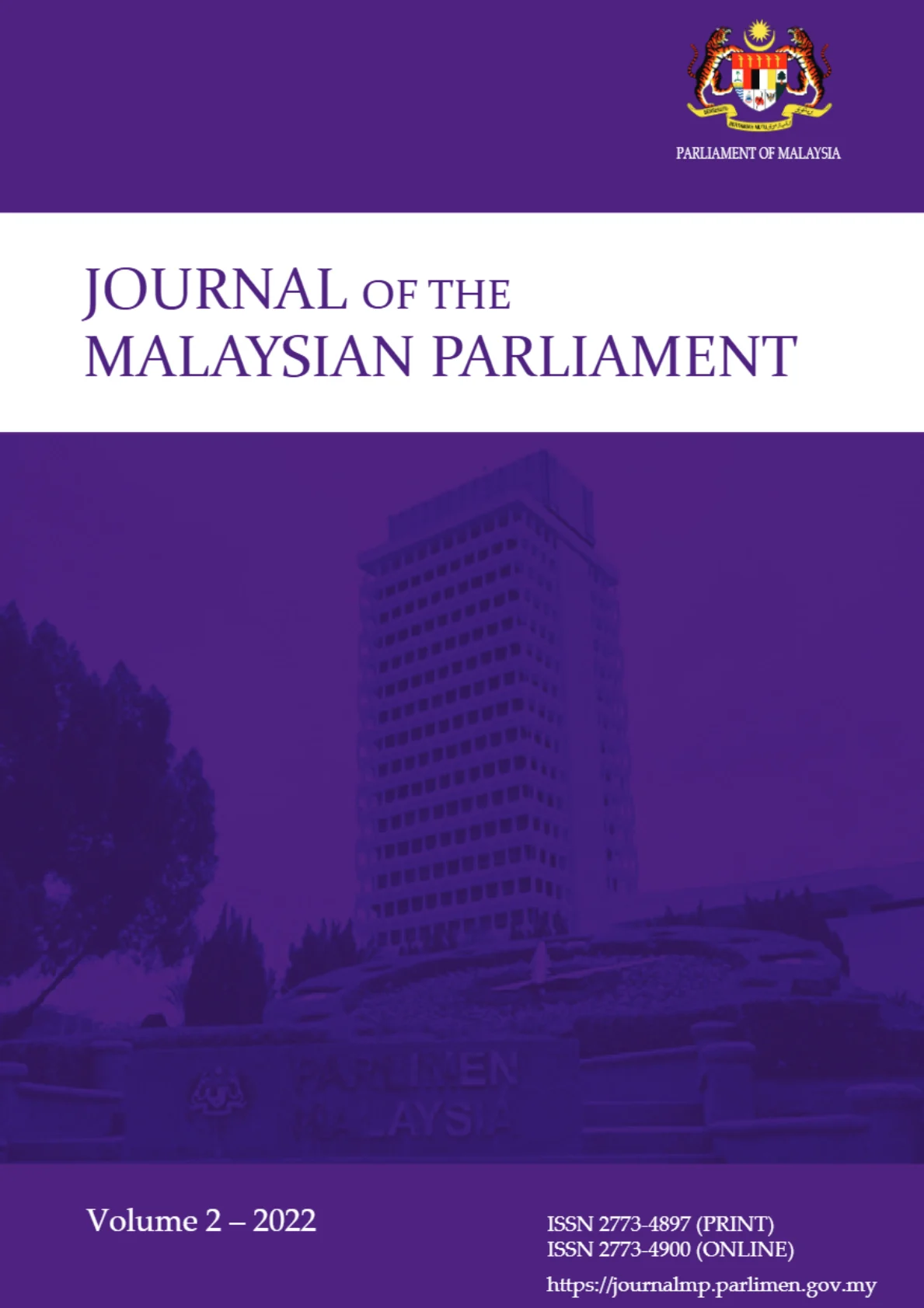 Cover - Journal of the Malaysia Parliament 2022 - Volume 2 -2