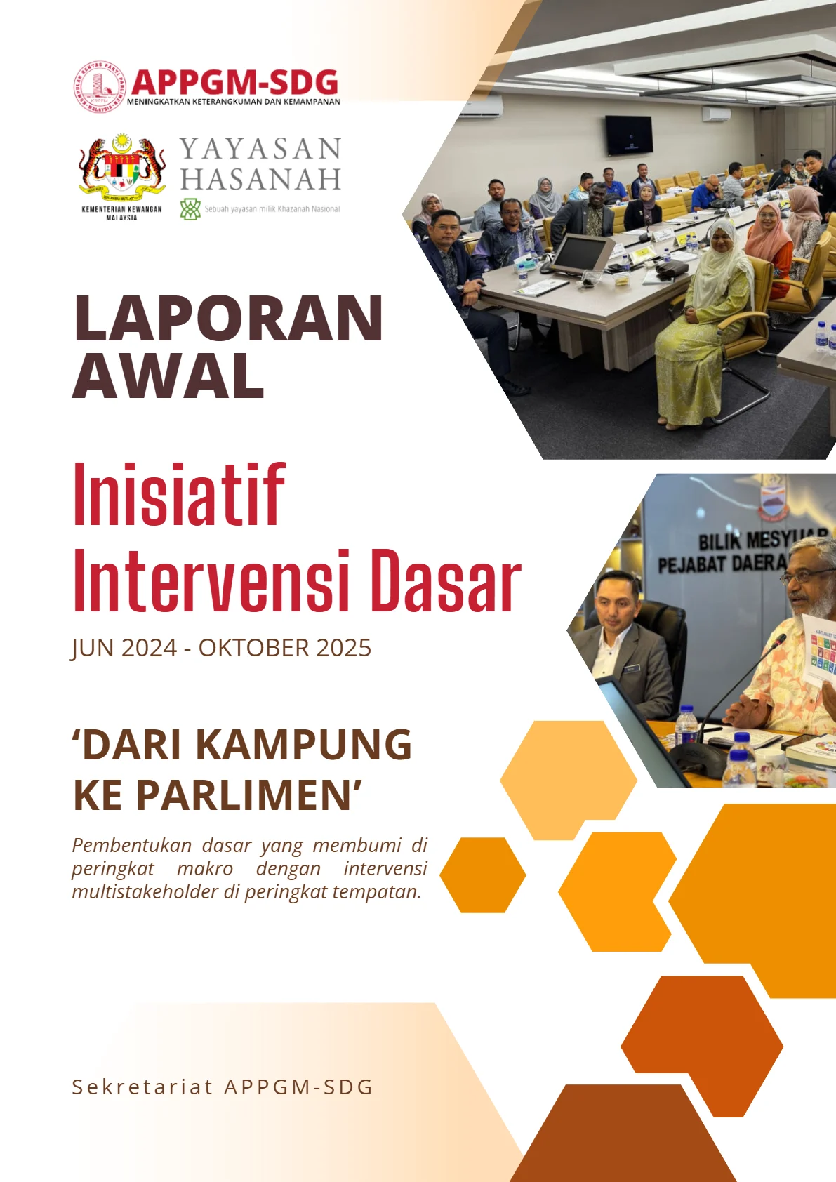 Cover - Laporan Awal Inisiatif Intervensi Dasar Usahasama APPGM-SDG, Yayasan Hasanah dan Kementerian Kewangan